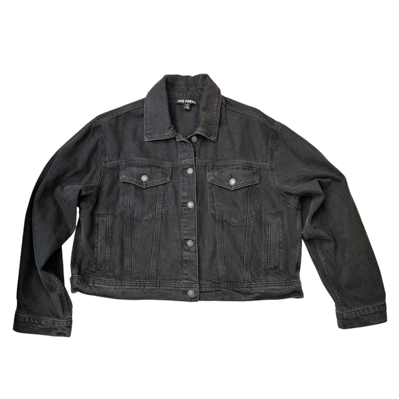 Joe Fresh Jackets & Blazers - Joe Fresh Charcoal Black Denim Oversized Trucker Jacket